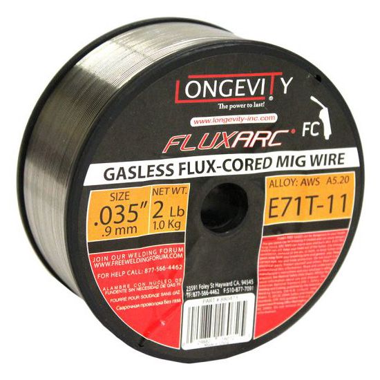 Gasless Flux Core Mild Steel MIG Welding Wire 0.9 mm E71T-11 .035 2 Lbs Spool PGN 